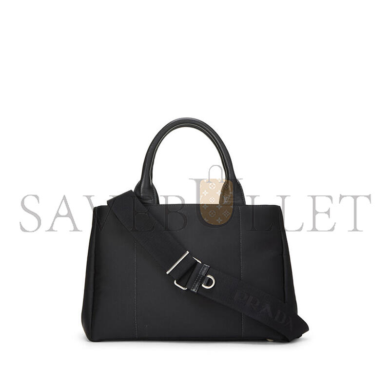 Pra*a black tessuto nylon convertible handbag 1bg364 (28*20*15cm)